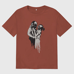 Футболка оверсайз мужская Подводная любовь, цвет: кирпичный