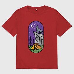 Мужская футболка оверсайз Волк и турист