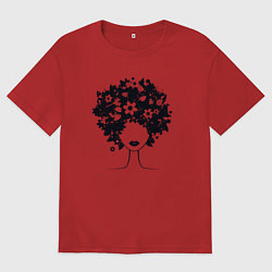 Мужская футболка оверсайз Цветочная девушка