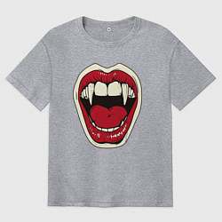 Мужская футболка оверсайз Клыки вампира