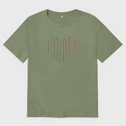 Мужская футболка оверсайз Любовь на сердце