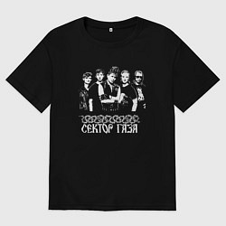 Мужская футболка оверсайз Сектор газа пиксельный белый портрет