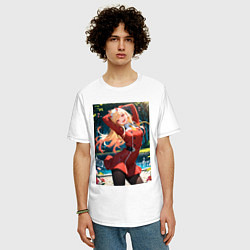 Футболка оверсайз мужская Марин Китагава косплей 002 Darling in the Franxx, цвет: белый — фото 2