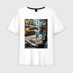 Футболка оверсайз мужская Rick Sanchez is a hippie from New York, цвет: белый