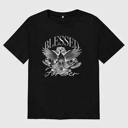 Футболка оверсайз мужская Blessed forever, цвет: черный