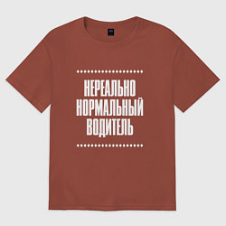 Футболка оверсайз мужская Нормальный водитель нереально, цвет: кирпичный