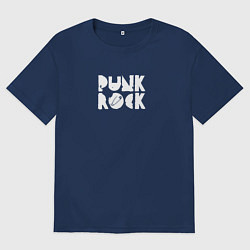 Мужская футболка оверсайз Punk rock in white