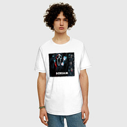 Футболка оверсайз мужская Крик с телефоном, цвет: белый — фото 2