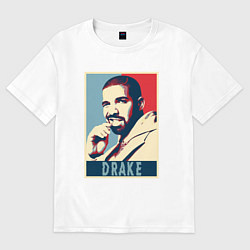 Футболка оверсайз мужская Drake obey, цвет: белый