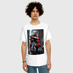 Футболка оверсайз мужская Девушка-веном, цвет: белый — фото 2