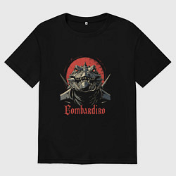 Футболка оверсайз мужская Бомбардиро крокодило опасный, цвет: черный