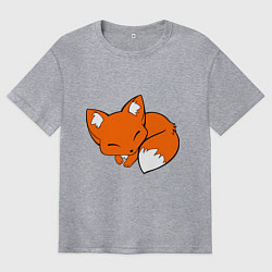 Мужская футболка оверсайз Спящий лисёнок