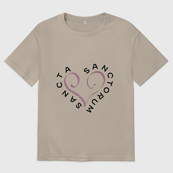 Футболка оверсайз мужская Святая святых - sancta sanctorum, цвет: миндальный