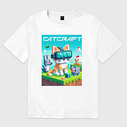 Футболка оверсайз мужская Catcraft - collaboration ai art, цвет: белый
