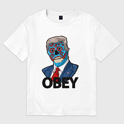 Футболка оверсайз мужская Trump obey, цвет: белый
