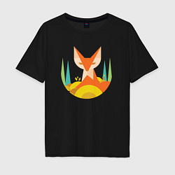 Футболка оверсайз мужская Forest fox, цвет: черный