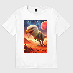 Футболка оверсайз мужская Eaglesaurus - meme, цвет: белый