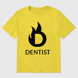 Футболка оверсайз мужская Пламенная D стоматолог, цвет: желтый