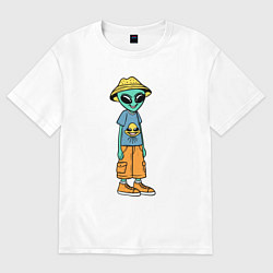 Мужская футболка оверсайз Инопланетянин в шляпе