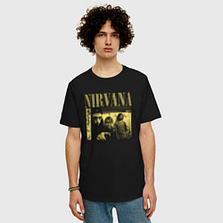 Футболка оверсайз мужская Nirvana foto band, цвет: черный — фото 2