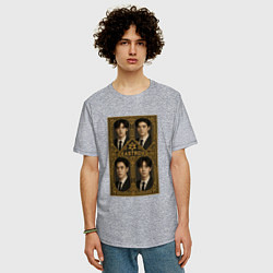 Футболка оверсайз мужская Astro золотая рамка, цвет: меланж — фото 2