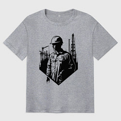 Мужская футболка оверсайз Промышленный труд нефтяника