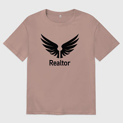 Мужская футболка оверсайз Крылатый риелтор