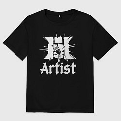 Мужская футболка оверсайз Художник логотип с кистью