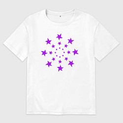 Футболка оверсайз мужская Звезды кругом, цвет: белый