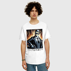 Футболка оверсайз мужская Бендер - мафия бессмертна, цвет: белый — фото 2