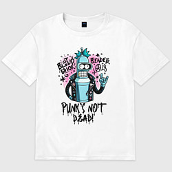 Футболка оверсайз мужская Graffiti Bender - punks not dead, цвет: белый