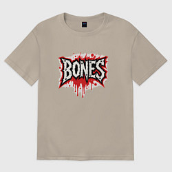 Футболка оверсайз мужская Логотип Bones, цвет: миндальный