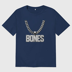 Футболка оверсайз мужская Цепь Bones, цвет: тёмно-синий