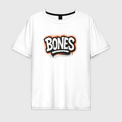 Футболка оверсайз мужская Bones уличный логотип, цвет: белый