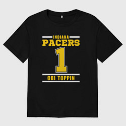 Футболка оверсайз мужская Pacers - Obi Toppin, цвет: черный