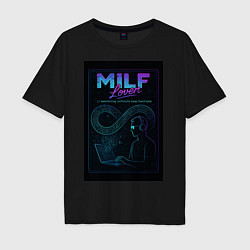 Футболка оверсайз мужская Mastering Infinite Loop Functions - milf meme, цвет: черный