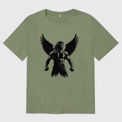 Мужская футболка оверсайз Майк Тайсон с крыльями и шевелюрой