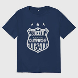 Футболка оверсайз мужская Чемпионат по соккеру, цвет: тёмно-синий