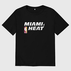 Футболка оверсайз мужская Майами Хит - НБА баскетбол, цвет: черный
