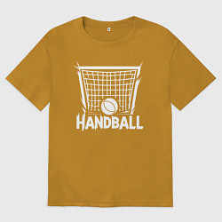 Мужская футболка оверсайз Гандбольный мяч в воротах