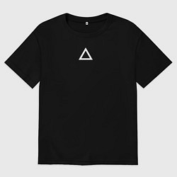 Футболка оверсайз мужская Игра в кальмара треугольник, цвет: черный