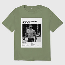 Футболка оверсайз мужская Дастин Порье плакат, цвет: авокадо