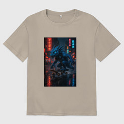 Мужская футболка оверсайз Дракон на Колесах