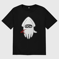 Футболка оверсайз мужская Символ кальмар, цвет: черный