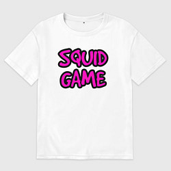 Футболка оверсайз мужская Pink squid game, цвет: белый