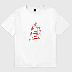 Футболка оверсайз мужская Fire Walk With Me, цвет: белый