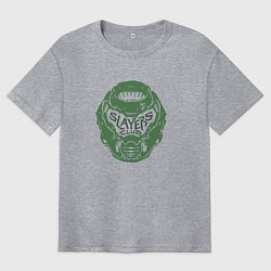 Мужская футболка оверсайз Doom slayer logo