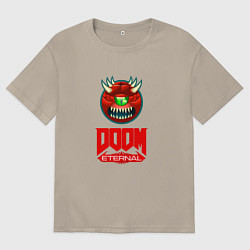 Мужская футболка оверсайз Doom eternal logo