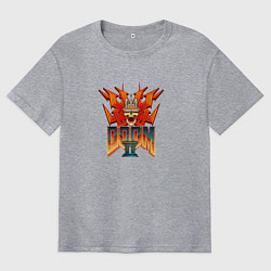 Мужская футболка оверсайз Doom2 logo