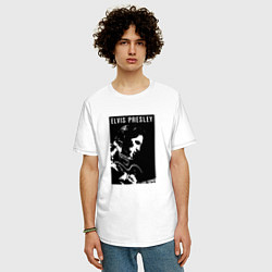 Футболка оверсайз мужская Tribute to Elvis Presley, цвет: белый — фото 2